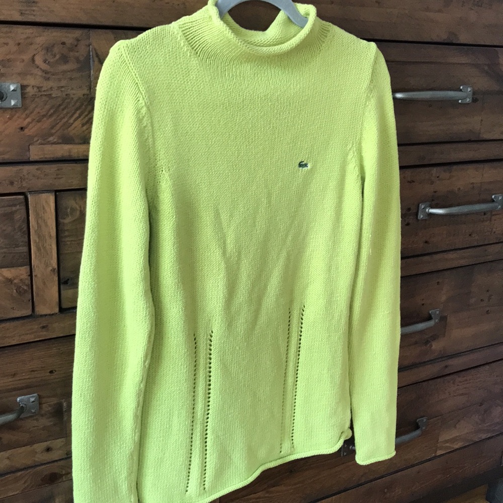 Lacoste Chartreuse Mock Neck Sweater - Picture 6 of 13